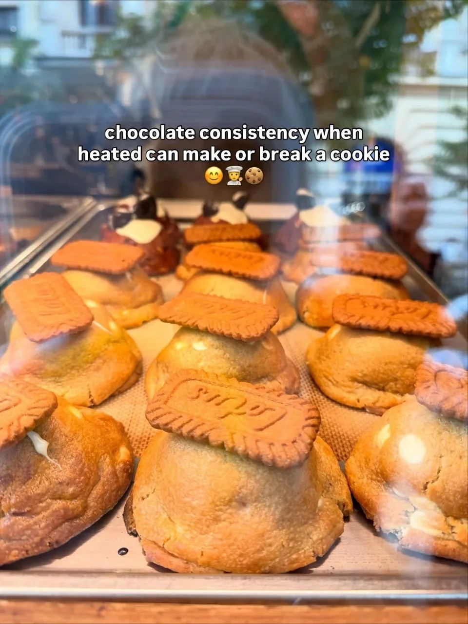 Tray of Lotus Biscoff chunky cookies